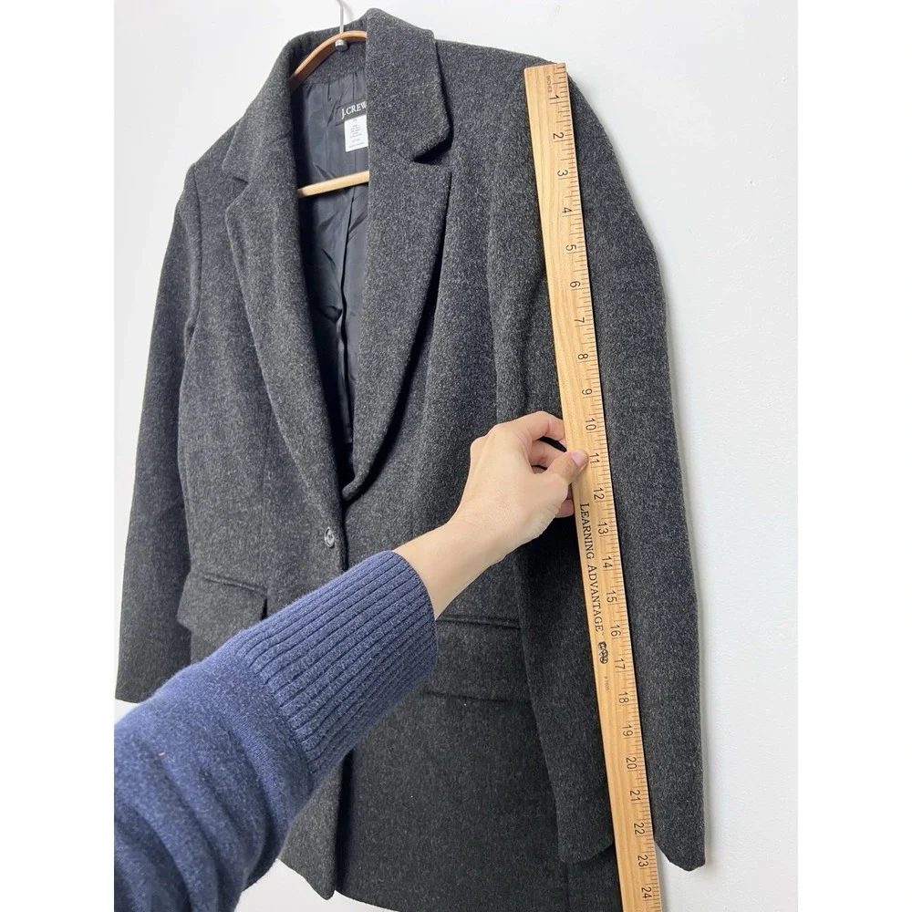 J.‎ Crew Somerset Blazer Charcoal Gray 80% Wool Jacket Size 6P